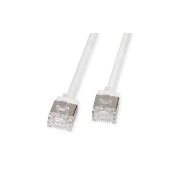 ROLINE U/FTP Data Center Patch Cord Cat.6A (Class EA), LSOH, Slim, Ultra Short Connector, λευκό, 1,5 m