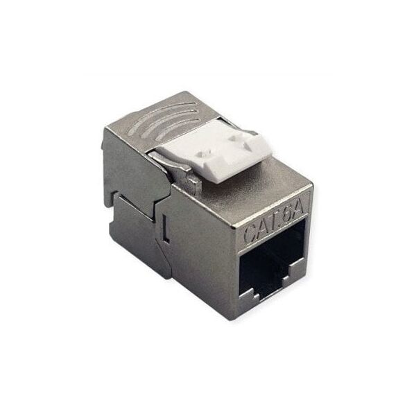 ROLINE Keystone Jack, Cat.6A (Class EA), RJ-45, STP, χωρίς εργαλεία, SLIM και SHORT, ασημί