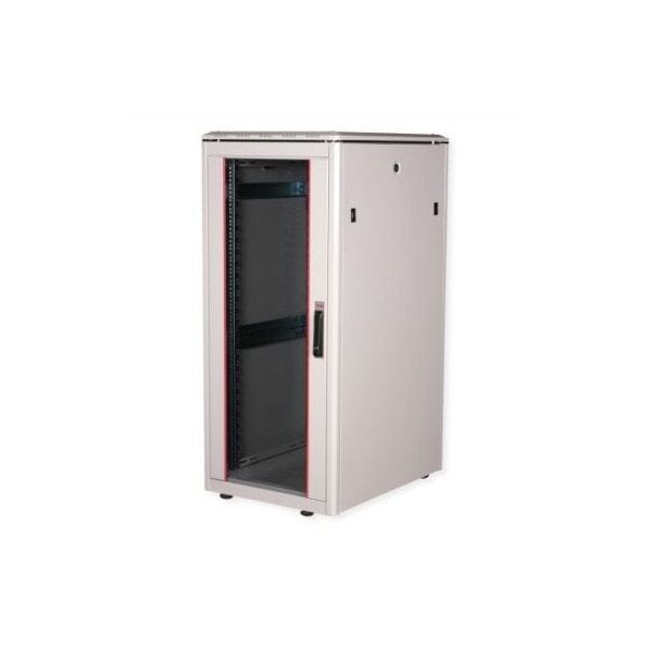 ROLINE 19-ιντσών δικτυακός πίνακας Pro 26 U, 600x800 ΠxΒ, γυάλινη πόρτα, γκρι