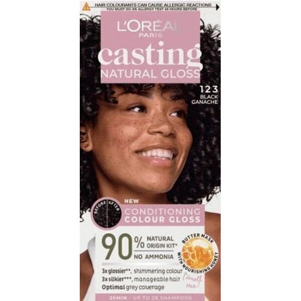 L’Oreal Paris Casting Natural Gloss Krem koloryzujący nr 123 Black Ganache 1op.