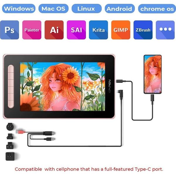 Tablet graficzny XP-Pen Tablet Graficzny Artist 10 2nd Pink