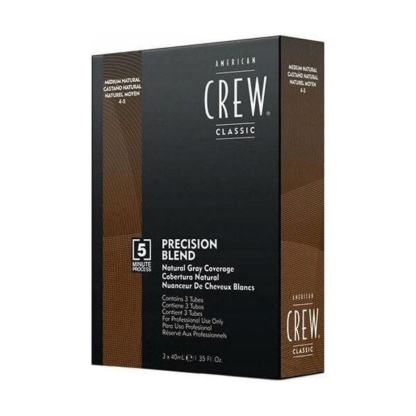 American Crew Set Trio, American Crew, Precision Blend, Semi-Permanent Hair Dye, 4-5 Natural Grey, 3 pcs, 40 ml Unisex