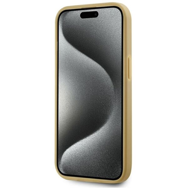 Etui Karl Lagerfeld Wrinkled Metal       Signature do iPhone 15 złoty