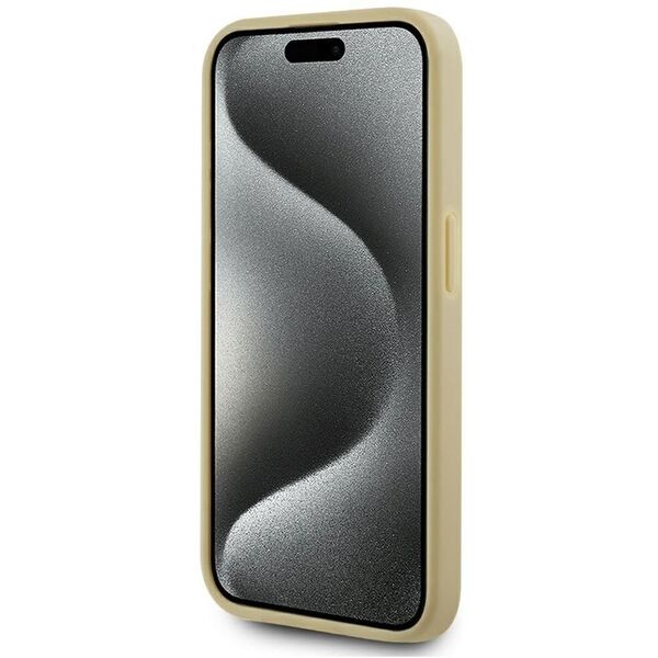 Etui Karl Lagerfeld Wrinkled Metal       Signature do iPhone 15 Pro złoty