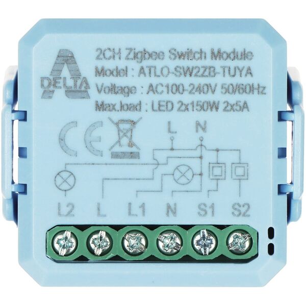 Έξυπνος Διακόπτης ATLO-SW2ZB-TUYA ZigBee, Tuya Smart