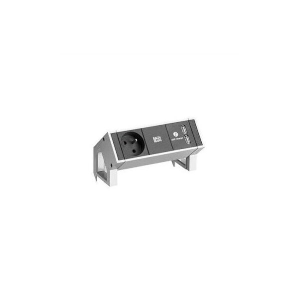 BACHMANN DESK2 1xUTE 1xUSB Charger Power 0.2m GST18 INOX
