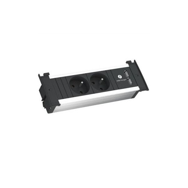 BACHMANN KAPSA S 2xUTE 1xUSB Ładowarka sieciowa 2.0m CEE7/7