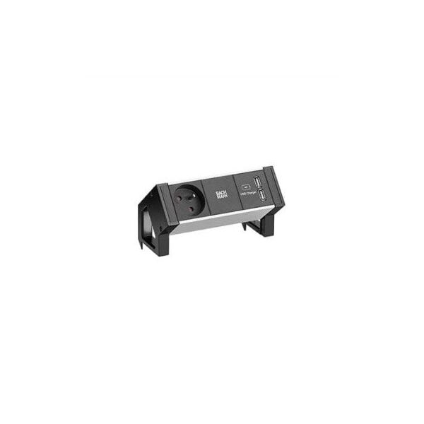 BACHMANN DESK2 ALU BLACK 1xUTE 1xUSB Ładowarka 0,2m GST18