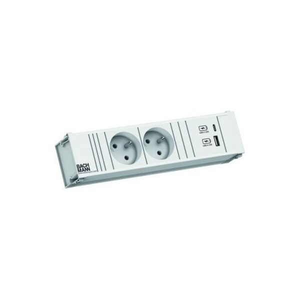 BACHMANN CONI 2xUTE 1xUSB A/C 22W 0,2m GST18 RAL9010