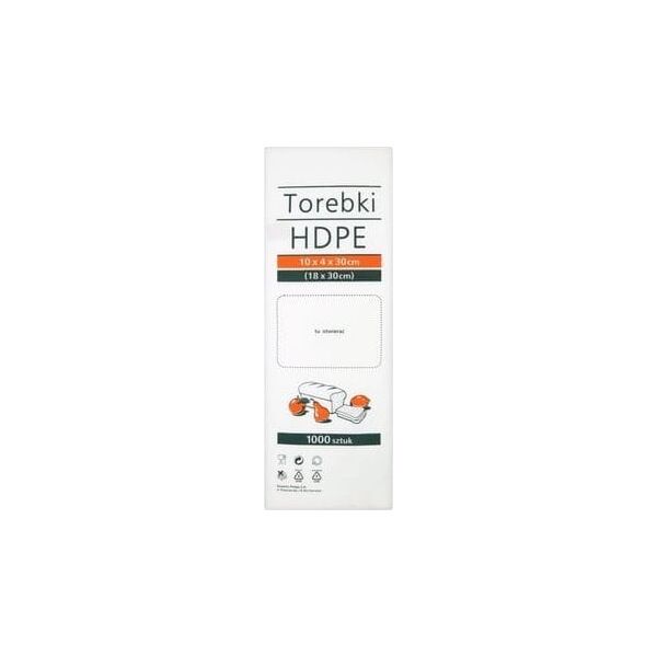 Torebki spożywcze 10x4x30 18x30cm 1000 sztuk HDPE  [120|37]