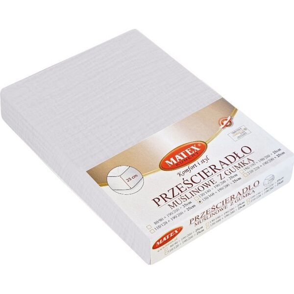 Matex Prześcieradło 90 x 200 z Gumką Matex MUSLIN 42