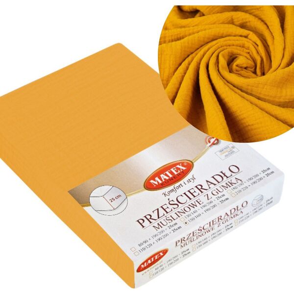 Matex Prześcieradło 160 x 200 z Gumką Matex MUSLIN 06