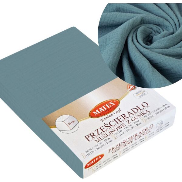Matex Prześcieradło 90 x 200 z Gumką Matex MUSLIN 34