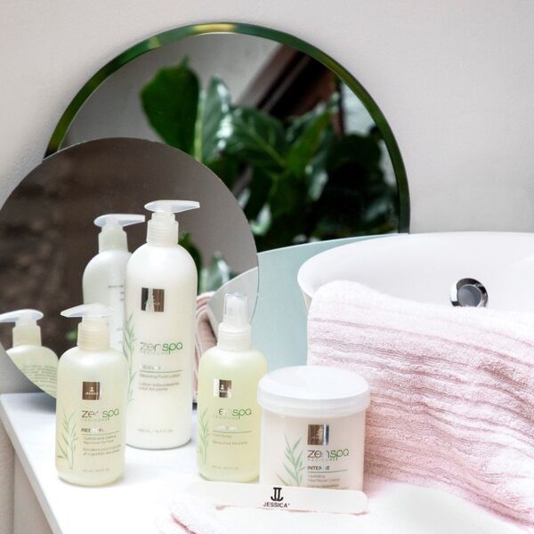 Σετ Εκκίνησης Jessica: ZenSpa Revive, Ηφαιστειακή Ελαφρόπετρα, Απολεπιστικό, Scrub Ποδιών, 435 g + ZenSpa Restore, Aloe Vera, Gel Αφαίρεσης Επωνυχίων, 251 ml + ZenSpa Intense, Βιταμίνη Ε, Ενυδατική Κρέμα Ποδιών, 425 g + ZenSpa Awaken, Καταπραϋντικό, Μπάνι
