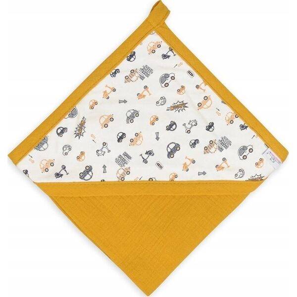 MATEX Okrycie kąpielowe MUSLIN DESIGN 85x85 cm [TB0443_02] musztardowy