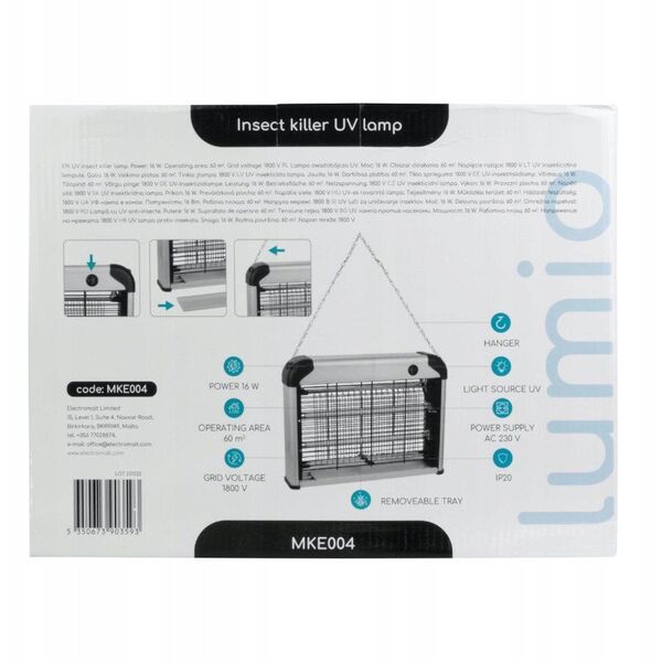 Λάμπα κουνουπιών 16W/60m2 IP20 fin MKE004