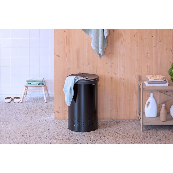 Νέο! BRABANTIA Καλάθι απλύτων 60L Ματ Μαύρο 242380
