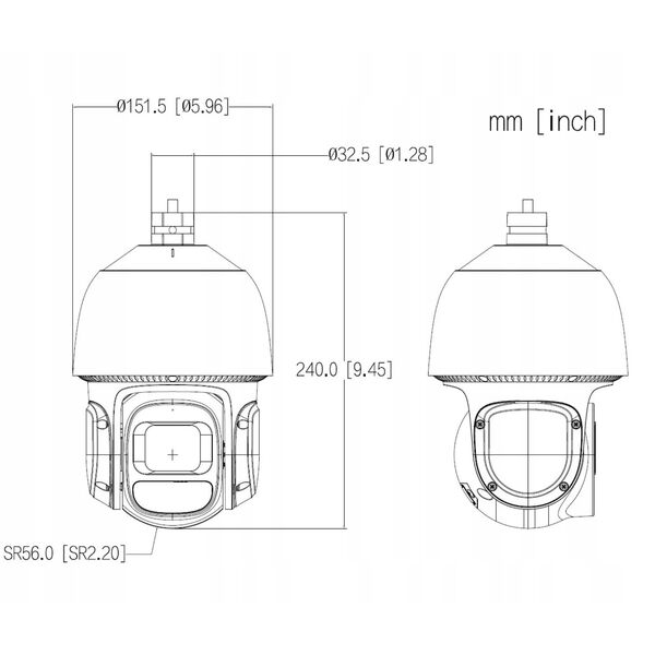 KAMERA IP OBROTOWA ZEWNĘTRZNA SD3D416NB-GNY WizSense - 4 Mpx 5 ... 80 mm DAHUA