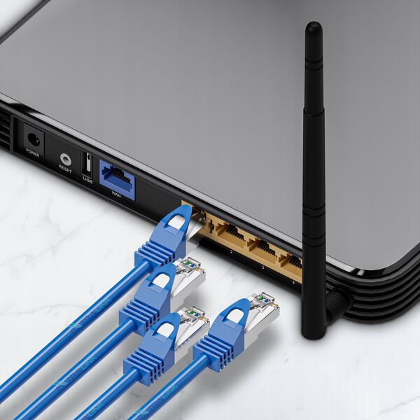 Extralink Κατηγορία 8.1 S/FTP 0,5m 40G Μπλε | Patchcord LAN | Χάλκινο καλώδιο δικτύου στριμμένο ζεύγος