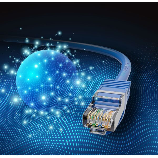 Extralink Κατηγορία 8.1 S/FTP 0,5m 40G Μπλε | Patchcord LAN | Χάλκινο καλώδιο δικτύου στριμμένο ζεύγος