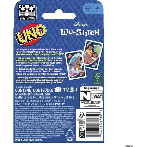 UNO παιχνίδι με κάρτες Lilo i Stitch (JCC10)