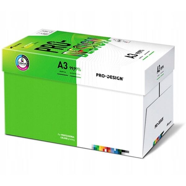 Papier ksero PRO-DESIGN FSC, satynowany, klasa A++, A3, 168CIE, 100gsm, 500 ark.