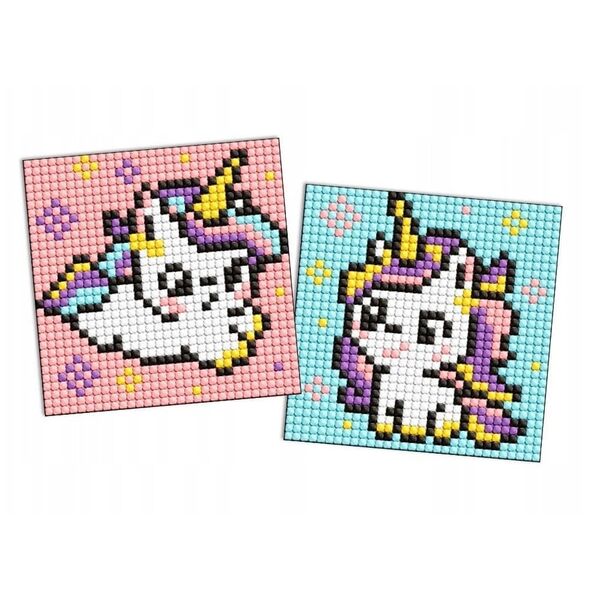 Diamentowa mozaika na magnesie IDEYKA, 9x9 cm, kids, dwa jednorożce, 2 szt.