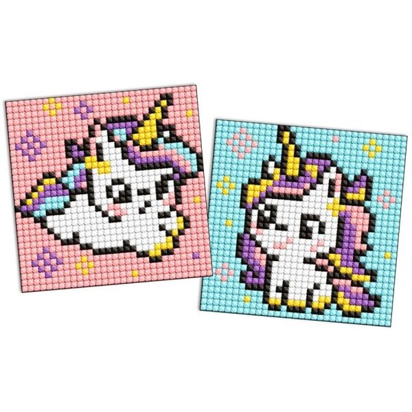 Diamentowa mozaika na magnesie IDEYKA, 9x9 cm, kids, dwa jednorożce, 2 szt.