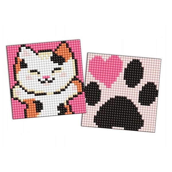 Diamentowa mozaika na magnesie IDEYKA, 9x9 cm, kids, puszyste uściski, 2 szt.