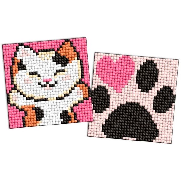 Diamentowa mozaika na magnesie IDEYKA, 9x9 cm, kids, puszyste uściski, 2 szt.