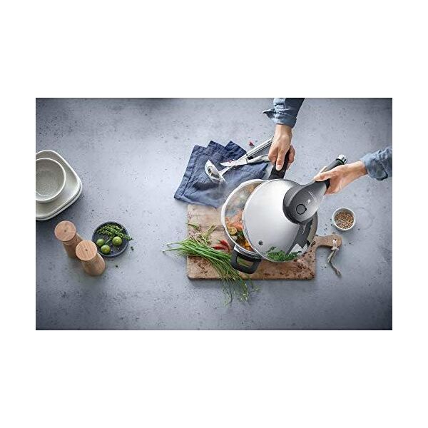 WMF Szybkowar WMF Perfect Premium 4,5l, szybkowar 22 cm, polerowana stal nierdzewna Cromargan, indukcja, poziomy gotowania 2, pokrętło wielofunkcyjne