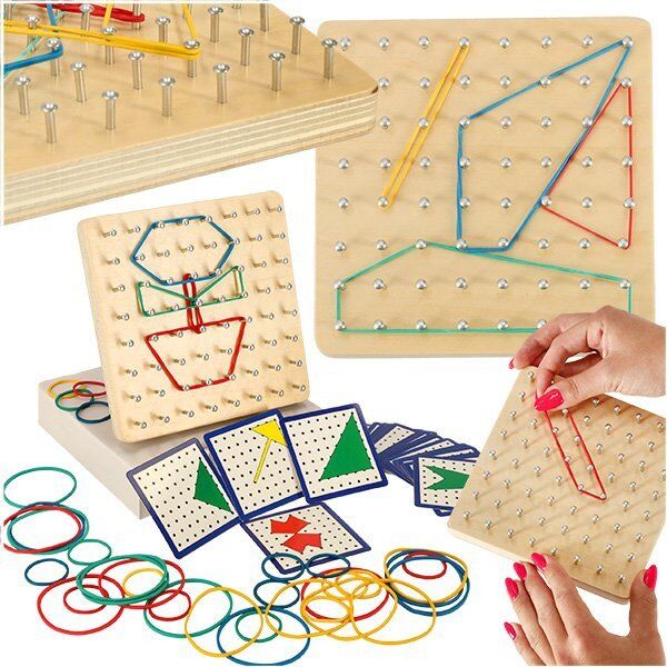 Αναπτυξιακό παιχνίδι Geoboard με λαστιχάκια