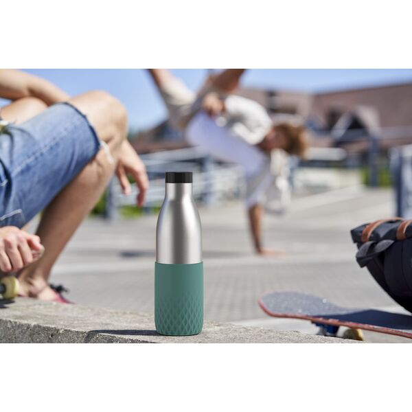 Tefal Bludrop Sleeve drinking bottle, 0.7 L, green/steel