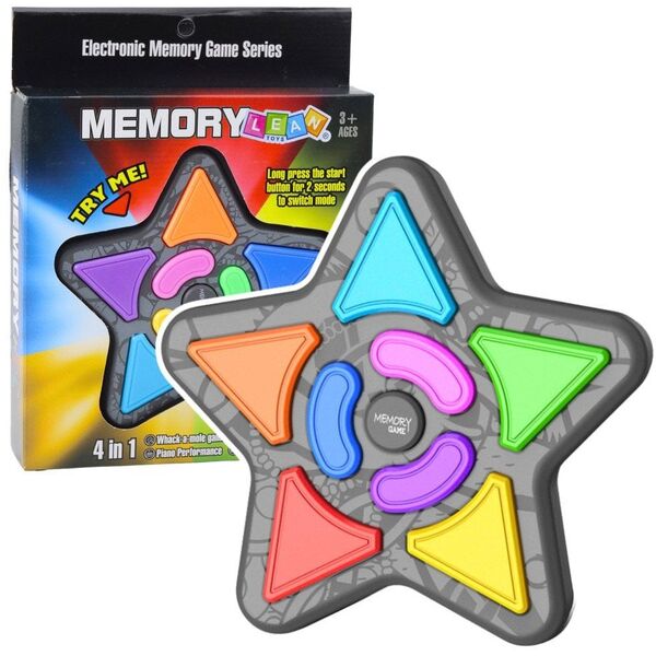 Elektroniczna Gra Logiczna Memory Gwiazda Światła Dźwięki 4w1 LEAN Toys