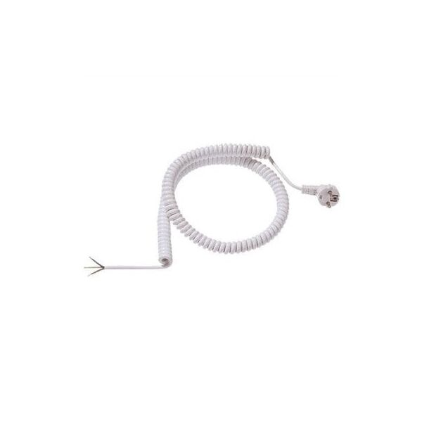 Kabel spiralny BACHMANN 1-4m biały, H05VV-F 3G1.5mm AEH/CEE7/7