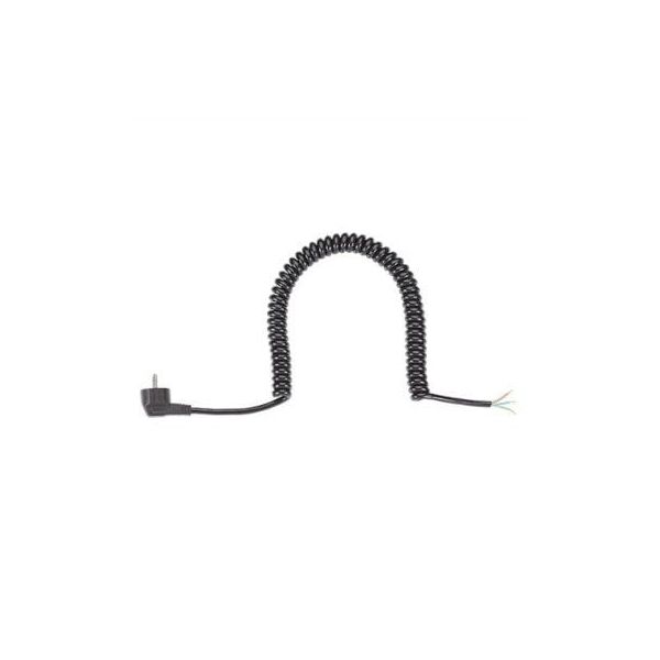 Kabel spiralny BACHMANN 1-4m czarny, H05VV-F 3G1.5mm AEH/CEE7/7