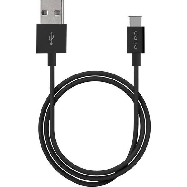 Kabel USB Puro USB-A - USB-C 1 m Czarny (PUR516BLK)