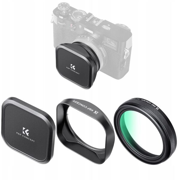 Zestaw 3w1 Filtr UV Nano-X Dekielek Osłona K&F do FujiFilm X100 X100S X100V / SKU:2335