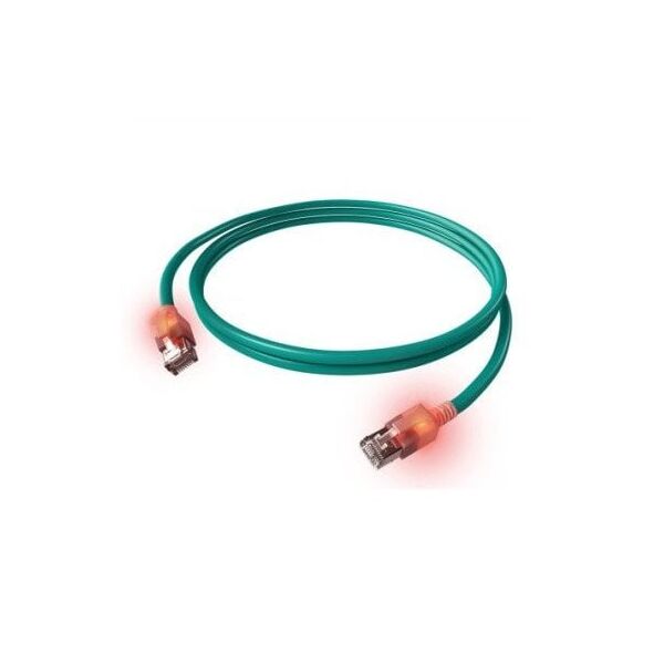 Kabel krosowy EasyLan S/FTP DualBoot LED Cat.6A, RJ45 / RJ45, LSOH, turkusowy, 1,5 m