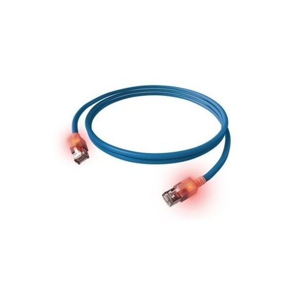 Kabel krosowy EasyLan S/FTP DualBoot LED Cat.6A, RJ45 / RJ45, LSOH, niebieski, 1,5 m