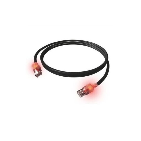 Kabel krosowy EasyLan S/FTP DualBoot LED Cat.6A, RJ45 / RJ45, LSOH, czarny, 7,5 m