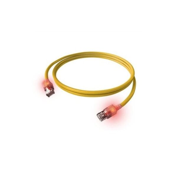 Kabel krosowy EasyLan S/FTP DualBoot LED Cat.6A, RJ45 / RJ45, LSOH, żółty, 7,5 m