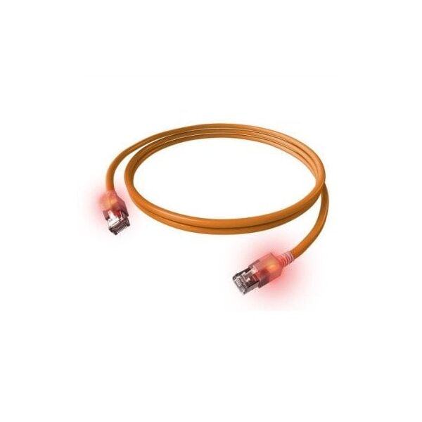 Kabel krosowy EasyLan S/FTP DualBoot LED Cat.6A, RJ45 / RJ45, LSOH, pomarańczowy, 1,5 m