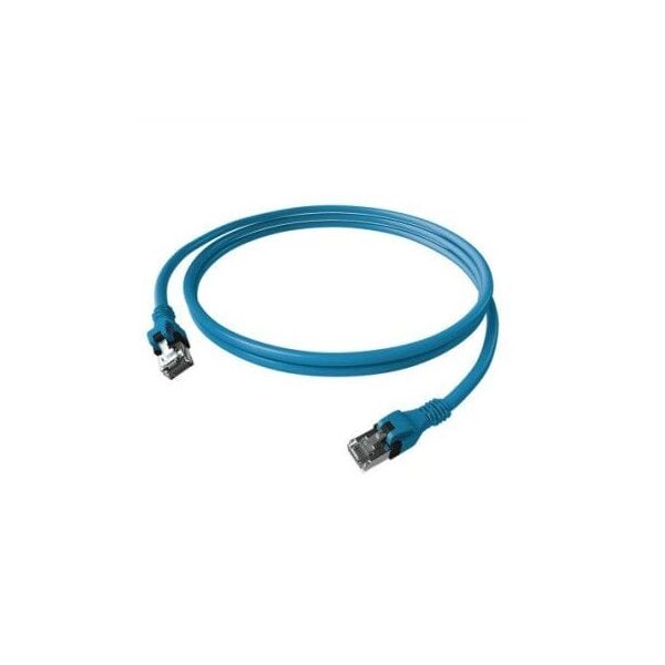 EasyLan DualBoot PushPull Patch Cable Cat.6A (Class EA), S/FTP, RJ45 / RJ45, niebieski, 2 m