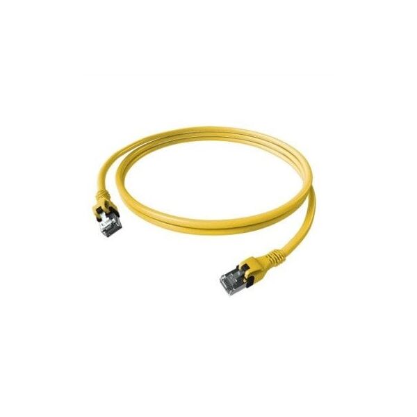 EasyLan DualBoot PushPull Patch Cable Cat.6A (Class EA), S/FTP, RJ45 / RJ45, żółty, 2 m