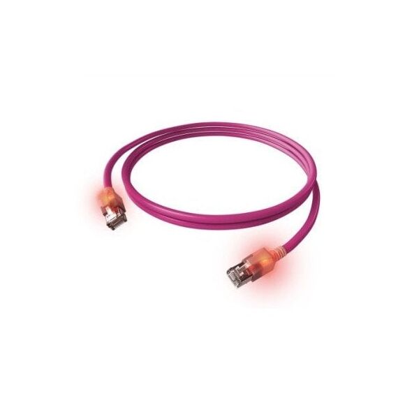 Kabel krosowy EasyLan S/FTP DualBoot LED Cat.6A, RJ45 / RJ45, LSOH, fioletowy, 7,5 m