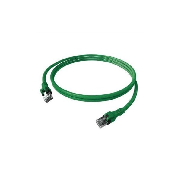 EasyLan DualBoot PushPull Patch Cable Cat.6A (Class EA), S/FTP, RJ45 / RJ45, zielony, 2 m
