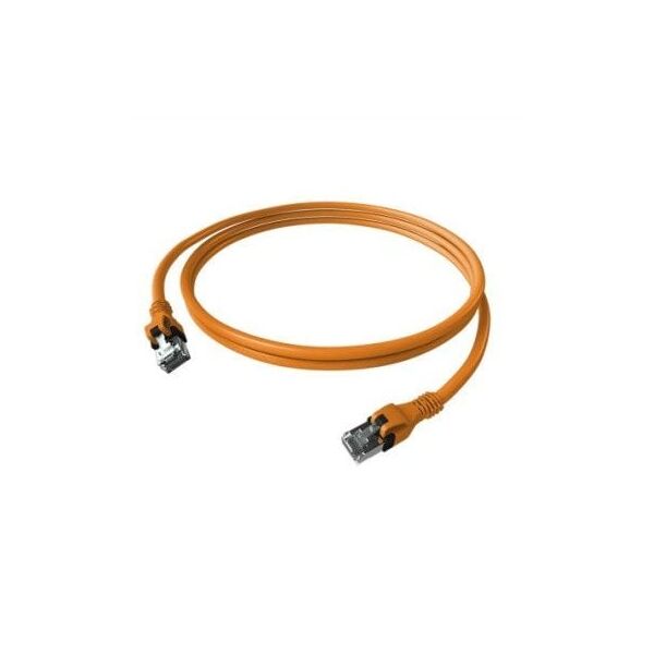 EasyLan DualBoot PushPull Patch Cable Cat.6A (Class EA), S/FTP, RJ45 / RJ45, pomarańczowy, 1 m