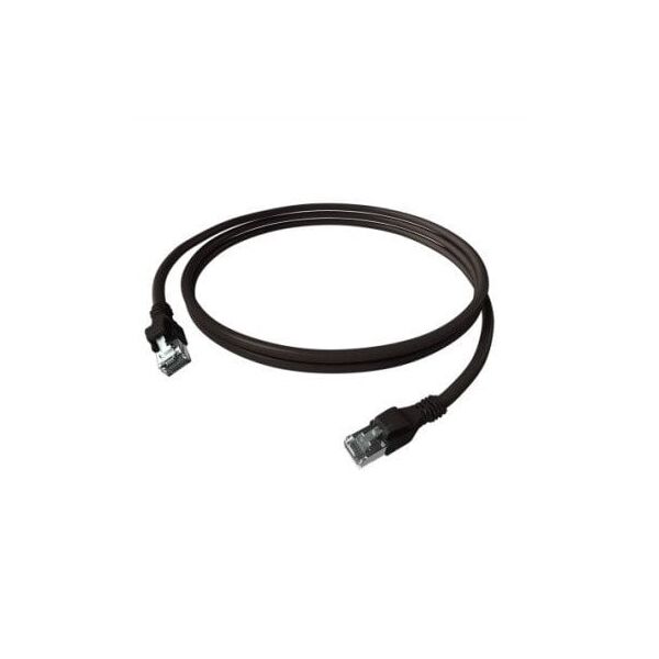 EasyLan DualBoot PushPull Patch Cable Cat.6A (Class EA), S/FTP, RJ45 / RJ45, czarny, 1 m