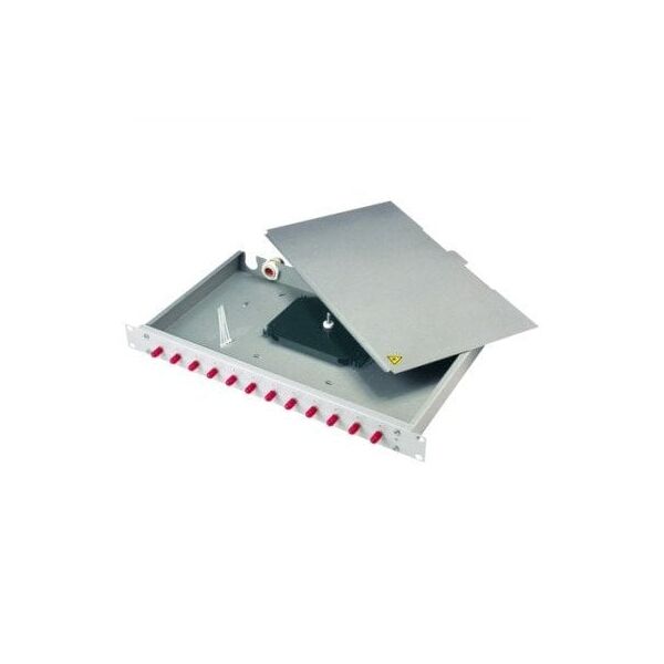 TELEGRTNER 19 FO-PP BAS-ECO 1U 12 SCD OM3 nPT, BASIS eco z zamontowanymi adapterami